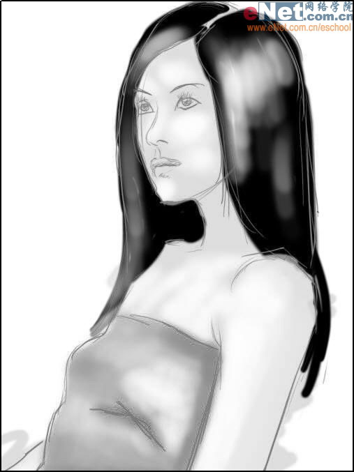 �Ƽ�Photoshop cs5���ˮī����Ůͷ����Ƭ�Ĳ�������