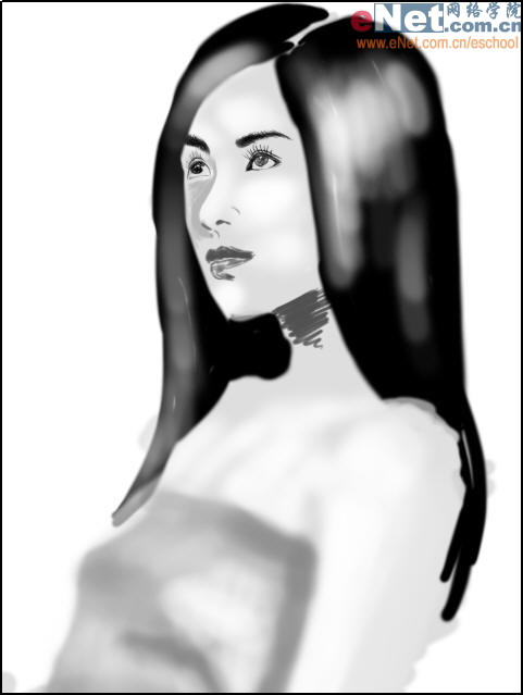 �Ƽ�Photoshop cs5���ˮī����Ůͷ����Ƭ�Ĳ�������