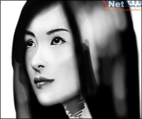 �Ƽ�Photoshop cs5���ˮī����Ůͷ����Ƭ�Ĳ�������