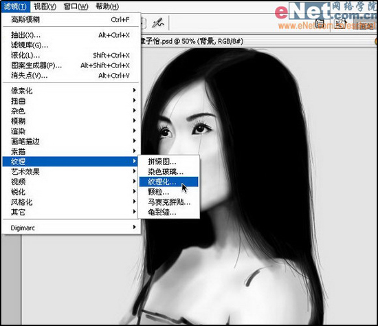 �Ƽ�Photoshop cs5���ˮī����Ůͷ����Ƭ�Ĳ�������